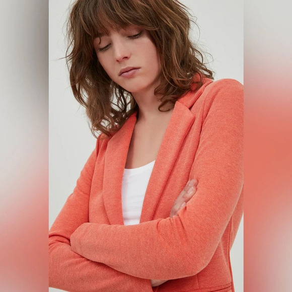 ICHI Kate One Button Blazer Size Small Orange Academia Casual - Picture 8 of 14